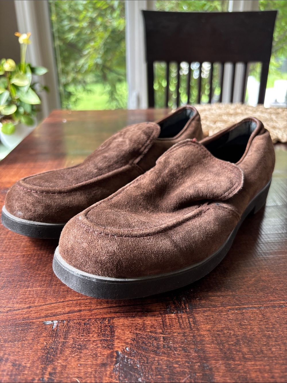 Women's Brown Suede Slip-On Loafers